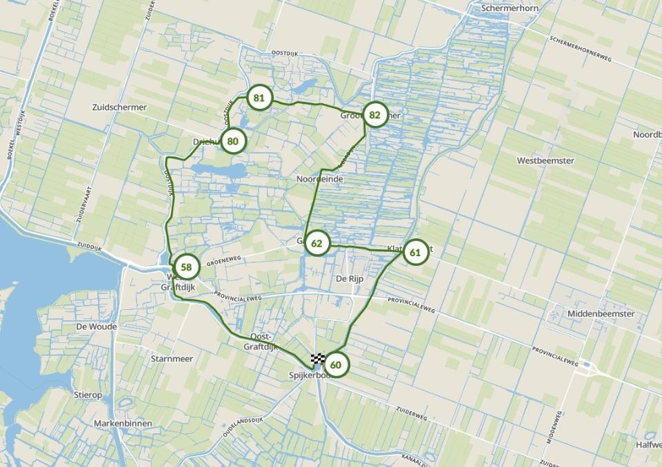 Fietsroute het beste dorp van nederland en meer op de map